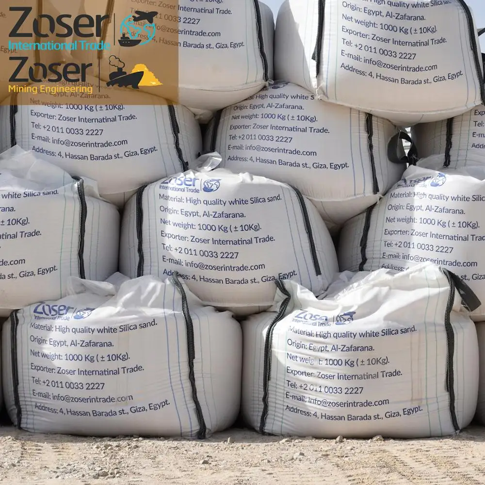 
Silica Sand for Glass manufacture, SiO2 99.6%, Fe2O3 0.01%. 