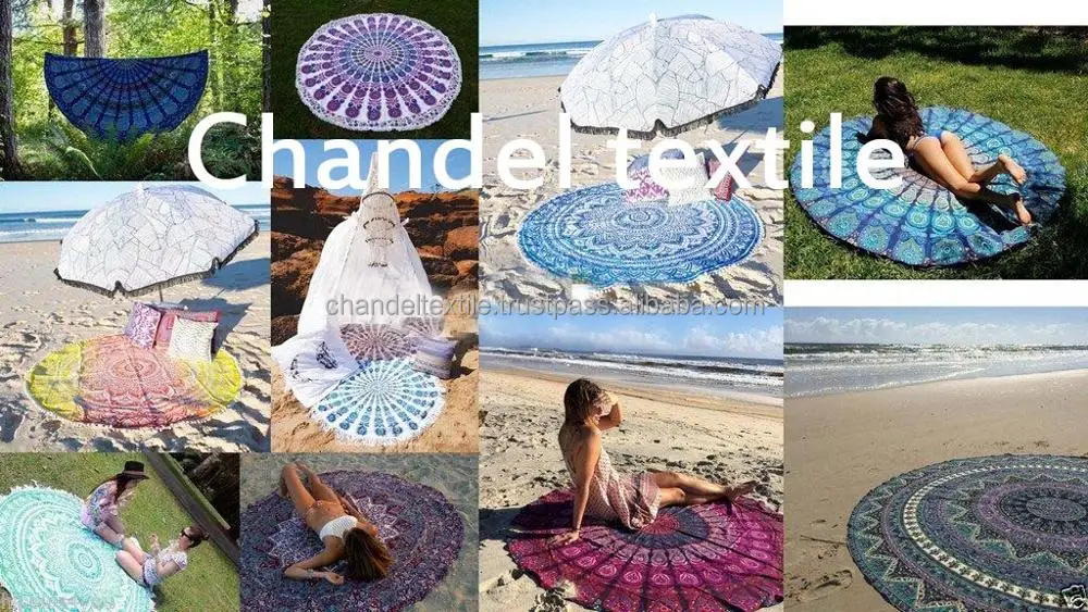 Indian mandala Round ethnic decorative Hippie Beach Throw picnic Towel Gypsy Yoga Tapestry Mandala Wall Hanging art