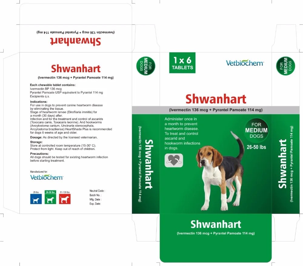 
Ivermectin 136 mcg + Pyrantel Pamoate 114 mg 