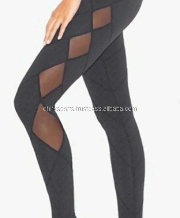 
 Модные черные сетчатые колготки для йоги/изготовленные на заказ сжатые леггинсы  