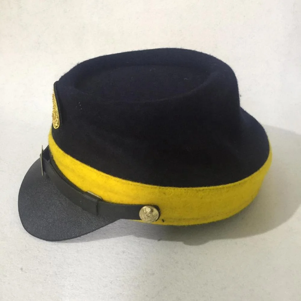 Reproduction U.S. Civil War Yellow Band  Kepi Military US Hand Embroidery Badge  Civil War Kepi