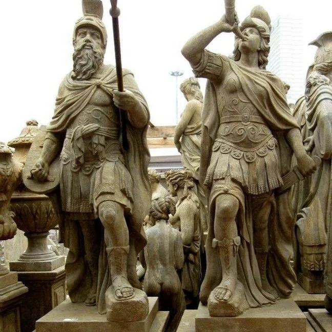 stone statue, antique stone warrior, marble warrior