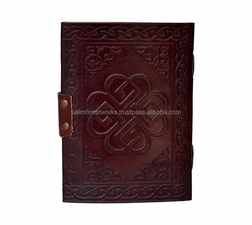 Day of the Dead Leather Embossed Journal with metal lock leather diary with clasp leather cover diary