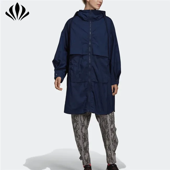 oversize fit 100% nylon high neckline athletic long coat women parka for ladies