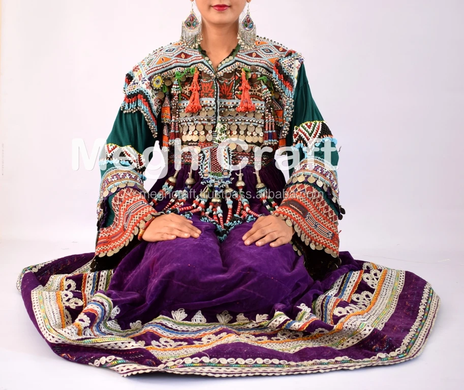 
Afghan Traditional Belly dance costume Dress - tribal handmade Kuchi dress-afghanistan Kuchi Ethnic Purple Tribal dress 