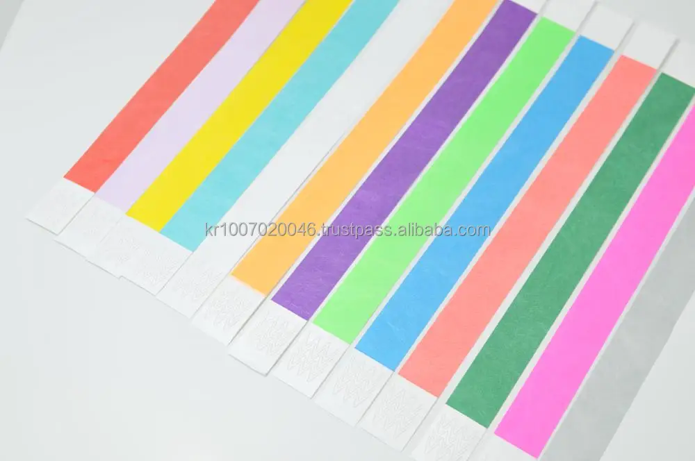 Label Paper 19mm 25mm Security TYVEK Wristbands Various Colors Waterproof Purpose of Tickets and Admission