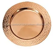 Bulk metal 30cm 33cm stainless steel plate chargers wedding golden decorative fruit charger under plate