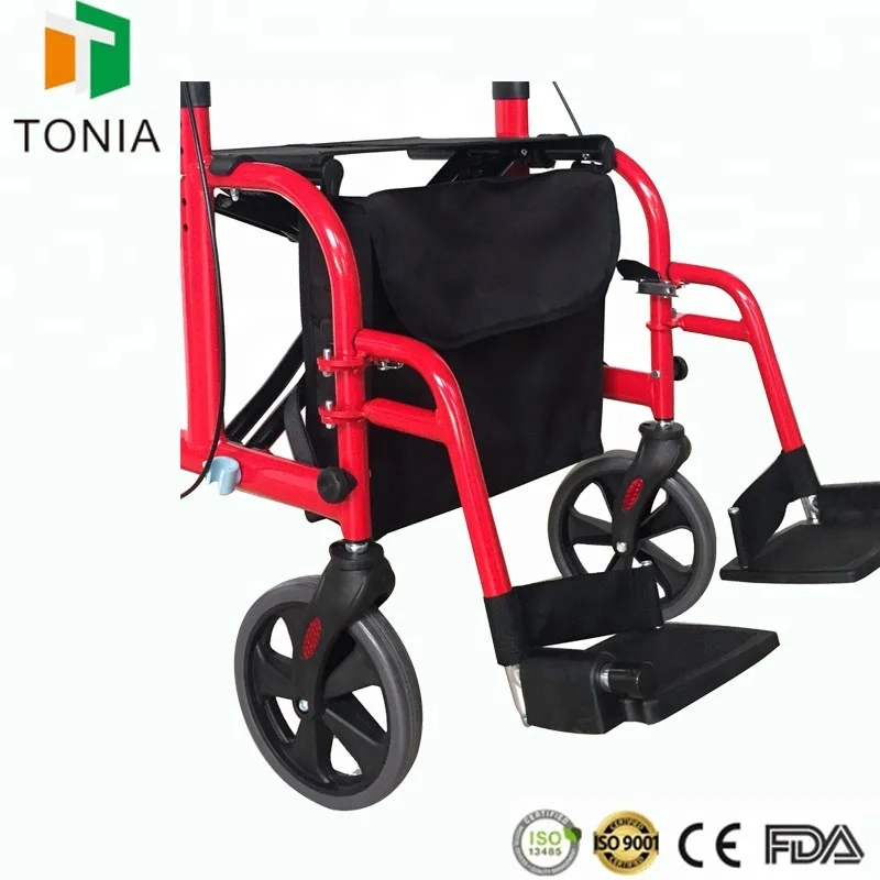 Lightweight Aluminum Used Manual Wheelchair Rollator Walker for sale