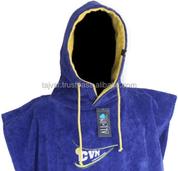 Hot sales Latest design popular Beach Cotton Terry toweling & Velour terry Ponchos