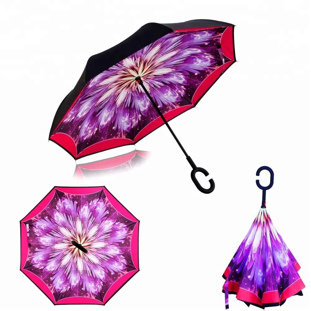 Ok Umbrella Double layer Car Reverse Umbrella 23 inch Inverted Umbrella