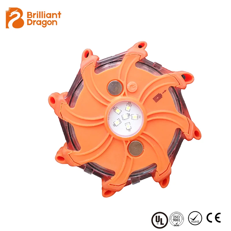 5pcs Rechargeable Road LED Flare Emergency Disc, Beacon LED Flashing Warning Light | Roadside Safety Led Light