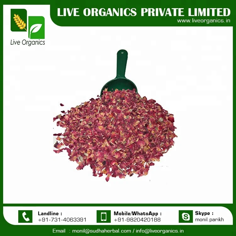 Dried Red Rose Petals - Natural - Non-GMO - Rosa Centifolia - Chemical Free - Grown in India