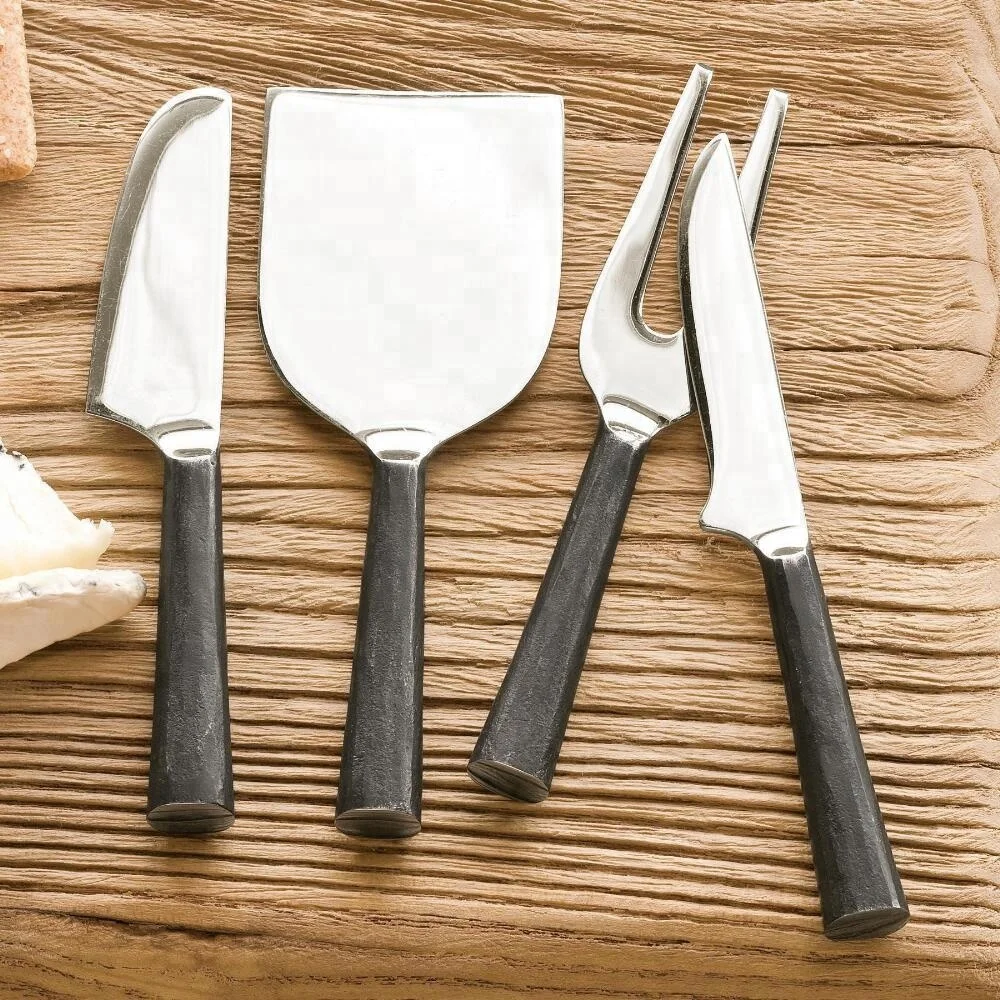 
Stainless Steel Cheese Knives With Wooden Handle Table Top Set 