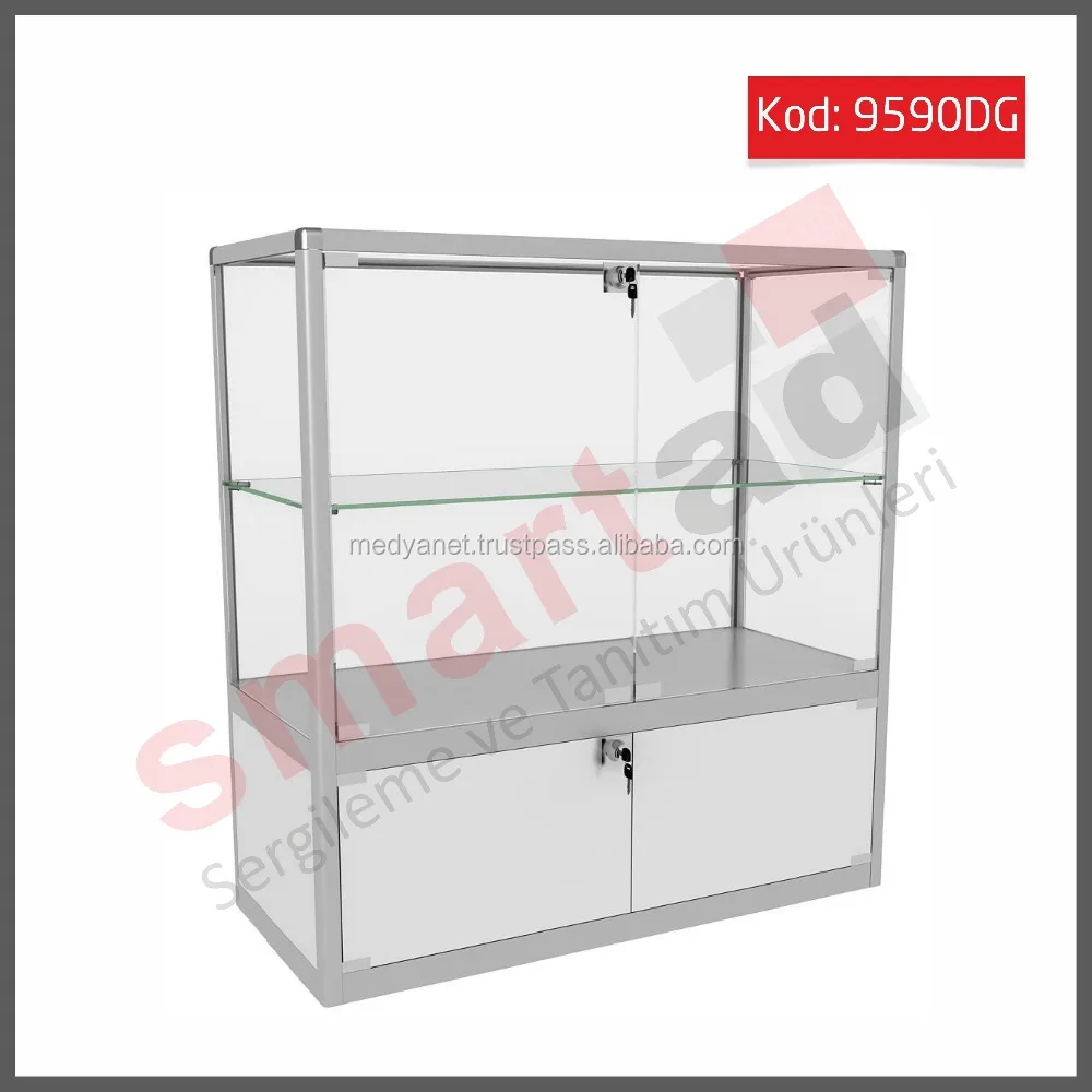 Retail & Counter Display Showcase , Glass Counter Display Cabinet
