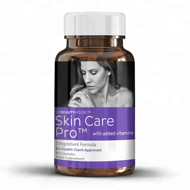 
UK Beauty House Skin Care Complex Marine Collagen Vitamins Brown Round Premium Bottle Wholesale Diet Supplements 