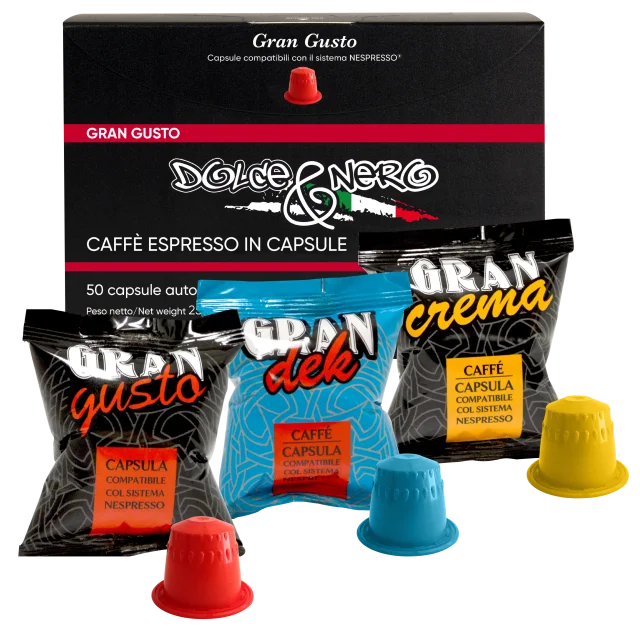 
ITALIAN COFFEE 10 CAPSULES - COMPATIBLE NESPRESSO CAPSULES GRAN GUSTO 