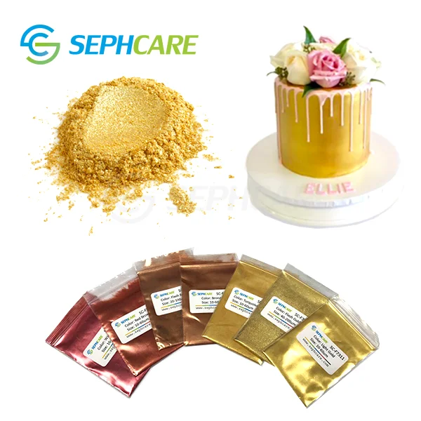 Sephcare Bulk Food additives Pigment Gold powder Metallic Luster Dust Edible Glitter for cakes decoration drinks