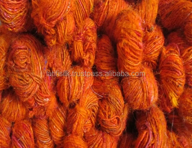 Recycled Sari silk Yarn for gift packing knitting crochet weaving art and craft jeweler decoration handmade eco friendly thread