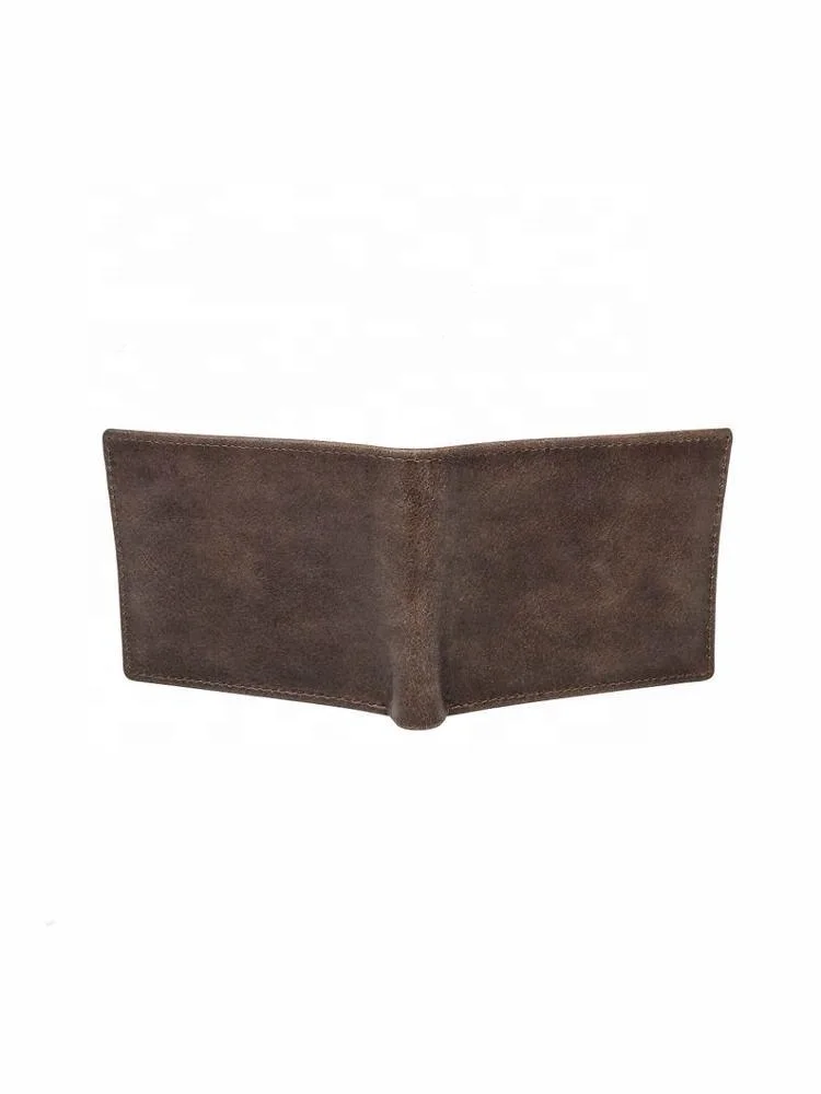 Full Grain Leather Wallet 6 Cards Brown Distressed | PROTECTED Gents PURSE | LINED LEATHER PURSE