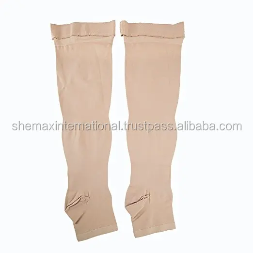 Shemax Compression Thigh High Open-toe Socks Graduated Support Prevent Varicose Veins Stocking Silicone Anti-slip