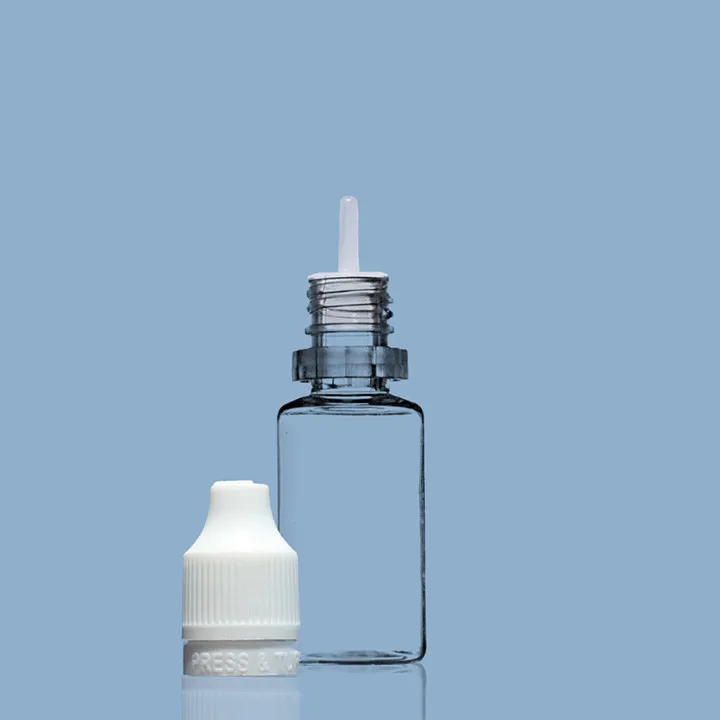Manufacturers 5ml 10ml clear plastic vape e liquid bottle transparent pet eye dropper bottle with white TPD cap