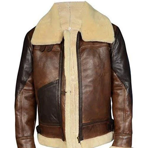 Мужская Летающая куртка-бомбер из овечьей кожи