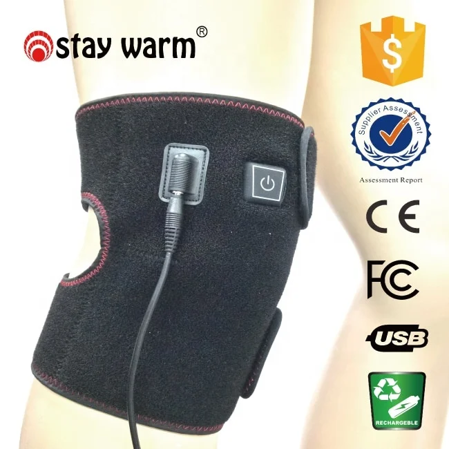 5V USB  Far Infrared Heating Knee Brace Pad Wrap With 3 Heat Settings For Pain Relief Health Care