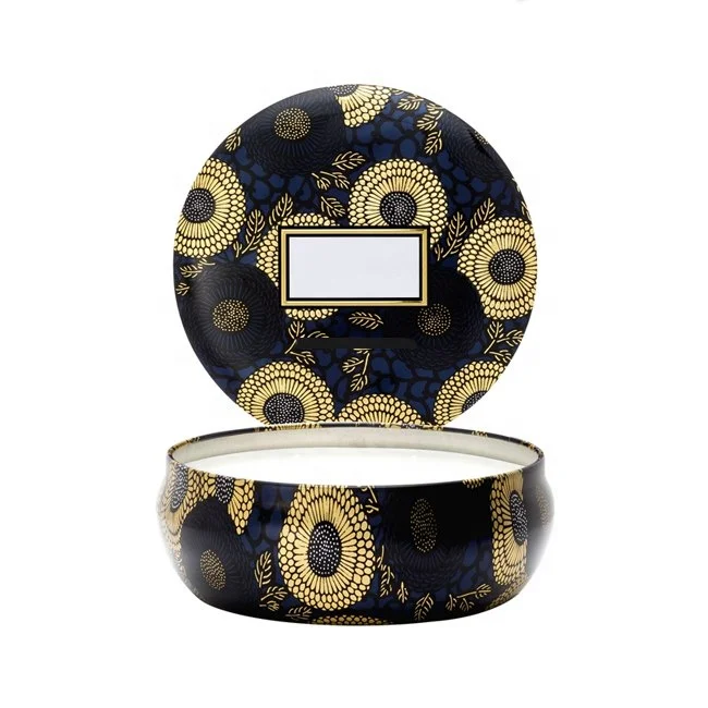 round with clear lid candle custom tin box