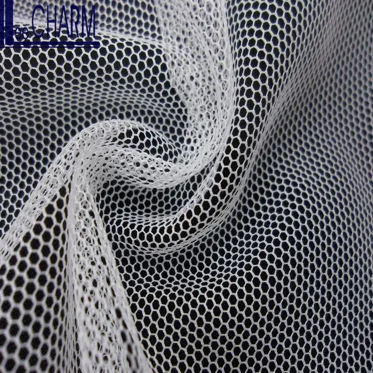 LCSH500 75D 43gsm Polyester Soft Hexagon Bridal Net Fabric