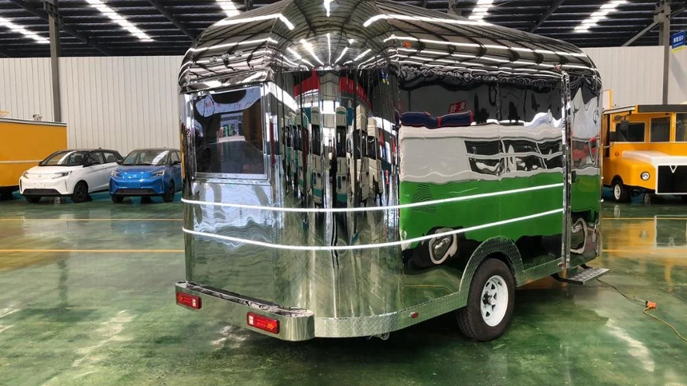 
2019 new design stainless steel airstream food trailer electric cargo bike hot dog cart catering trailers for sale 