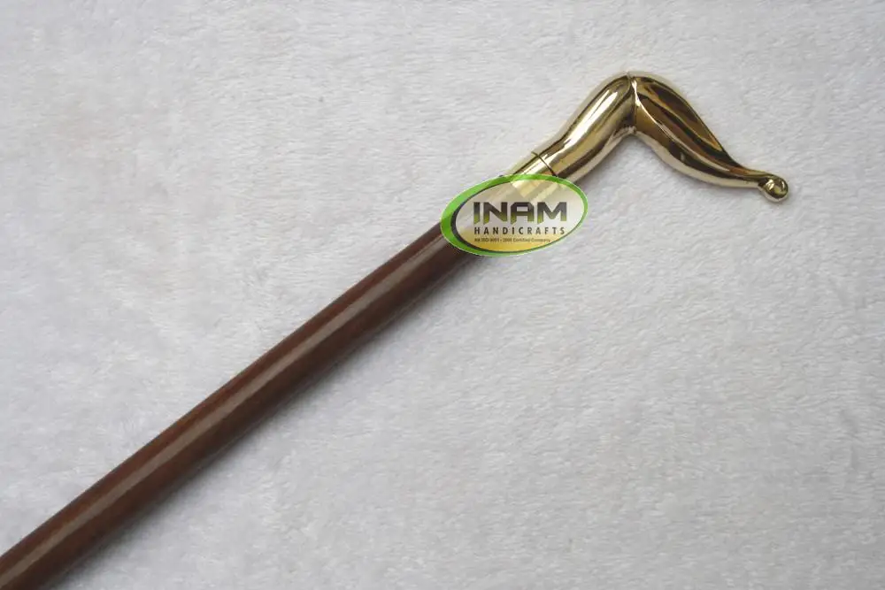 Handmade wooden walking stick with brass derby handle / Wooden walking canes with brass derby decorative handle