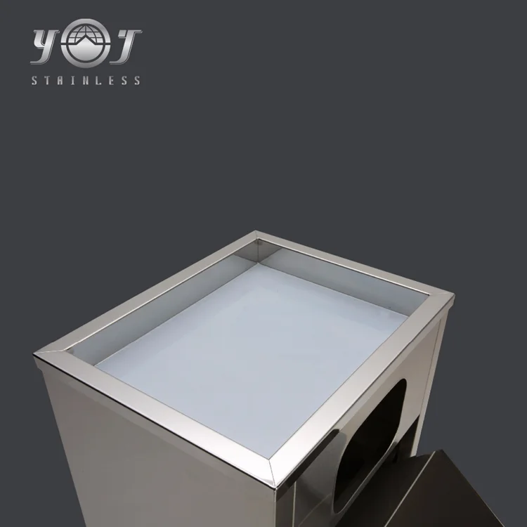 stainless steel outdoor public trash can with ashtray