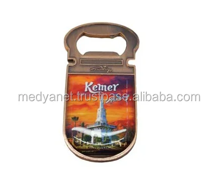 OEM Custom Design High Quality Mgnetic Bottle Opener Souvenir Tourist Magnets Epoxy Refrigerator Fridge Magnet