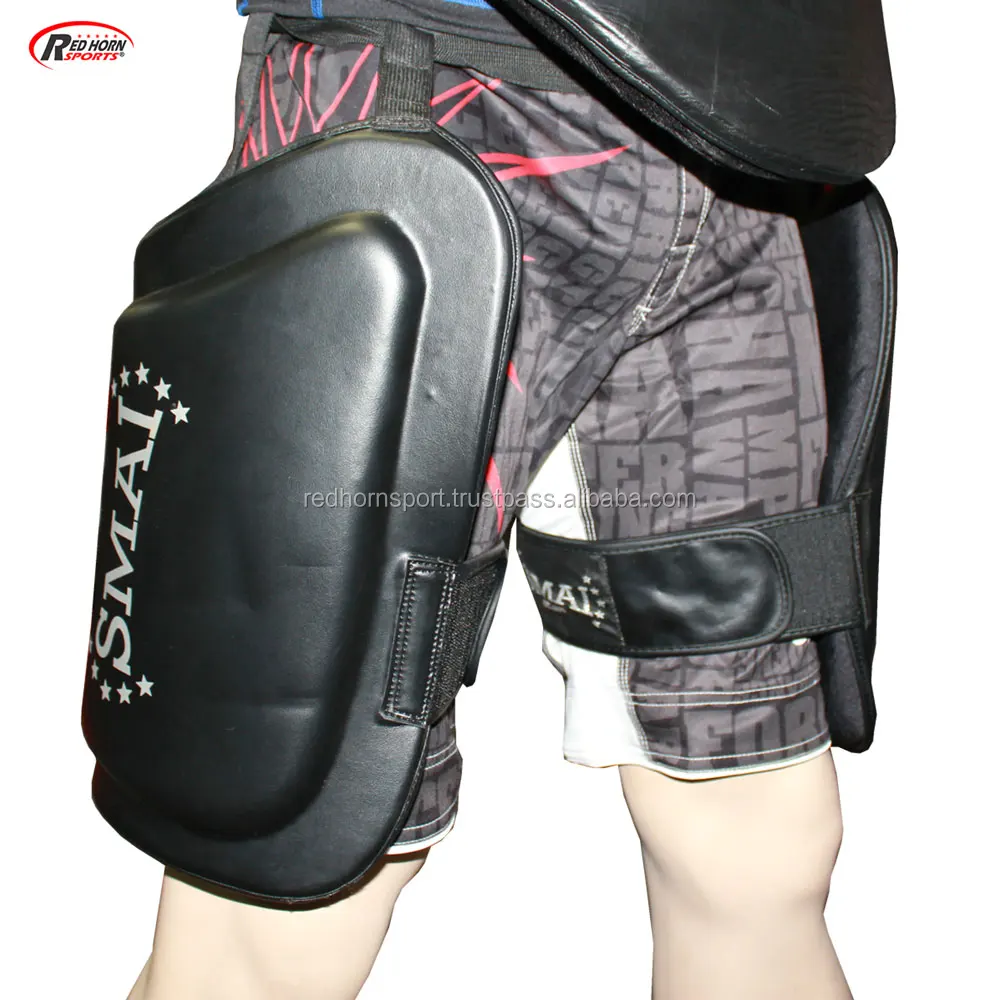 MUAY THAI Trainer Boxers Kickboxing Leg Pads THIGH KICK PROTECTOR by Red Horn Sports