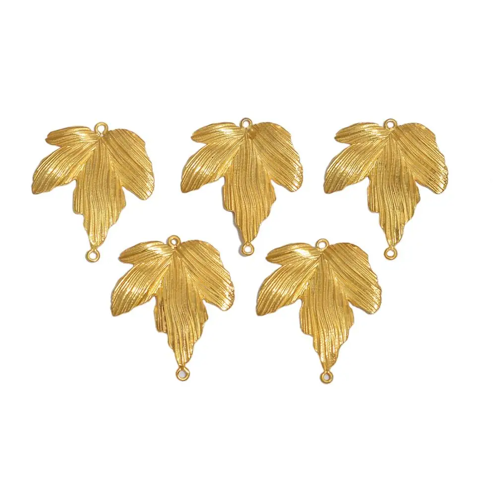 Handmade 925 Sterling Silver Leaf Shaped Gold Plated Connector On Wholesale Quantity Fashion Jewelry Accessory For Women