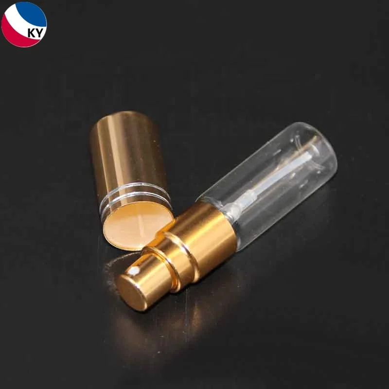 Perfume Spray Bottle Refillable Cylinder Perfume Bottle Refill Atomizer Spray Cosmetic Rose Gold Glass Pump Bottle-166 5ml Keyo