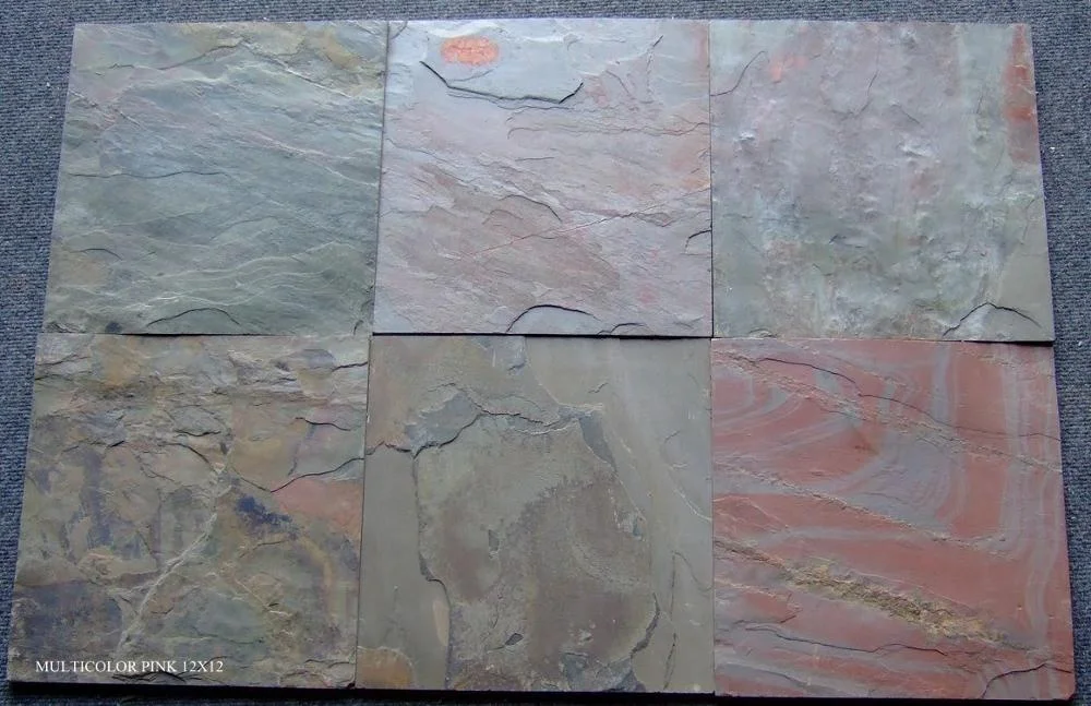 Multi Pink Indian Slate Stone Tiles at best price Natural Slate Tiles for wall cladding flooring slate tiles at cheap price