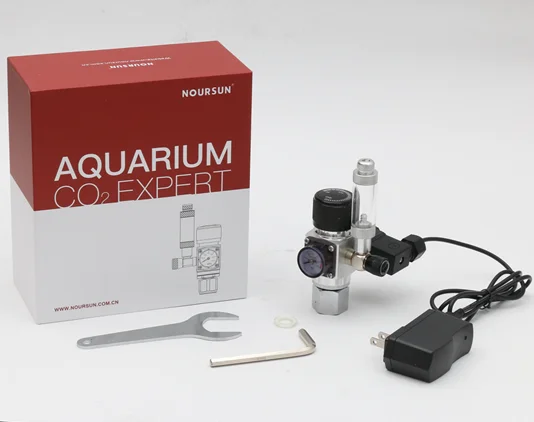 
Aquariums co2 regulator with low power solenoid valve 