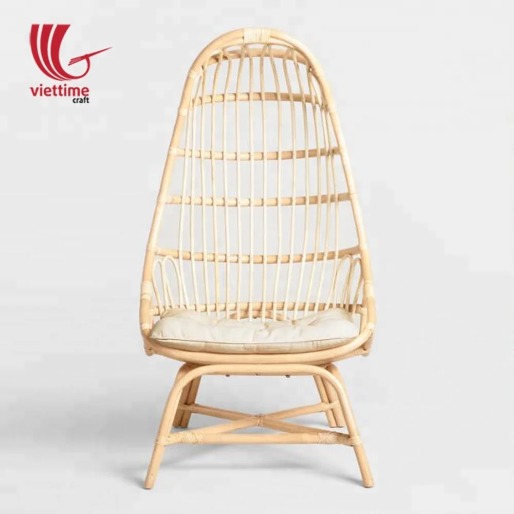 Vietnam wicker rattan indoor egg chair with stand, Rattan Armchair wholesale
