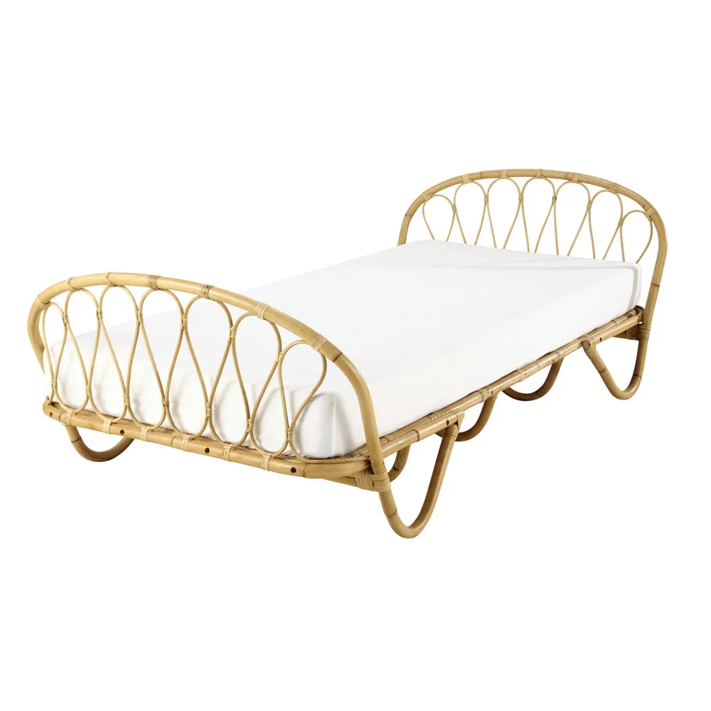 Handmade natural rattan bed furniture