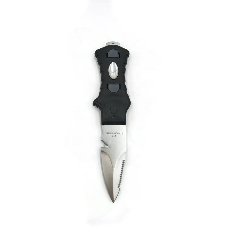 High quality fixed  black stainless steel blade dive knife,  diving equipment.