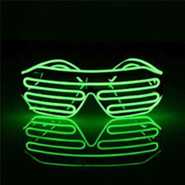 Party Dance DJ Light Up Costumes Glow in Dark LED glasses EL shutter style cool Neon Sunglasses