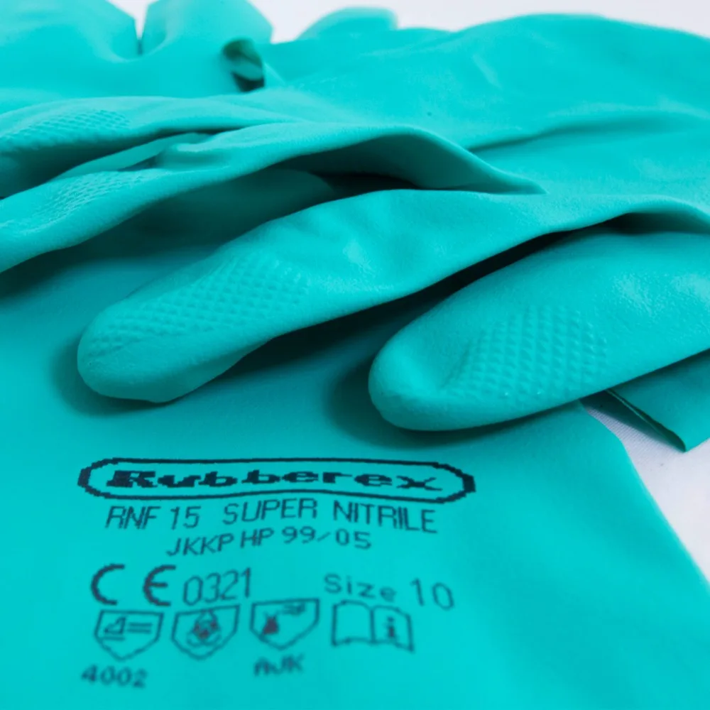 Malaysia Safety Industrial Green Nitrile Glove Chemical and Acid Resistance Hand Glove Chemical Resistance Agricultural