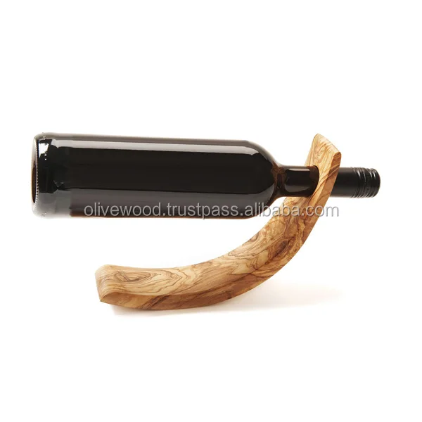olive wood bottle holder