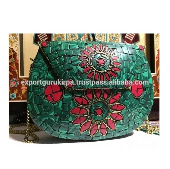 Beaded Resin Evening Bag Wedding Ladies Clutch Bags Custom Metal Frame Envelope Clutch Bag for Women Guru Kirpa Export House