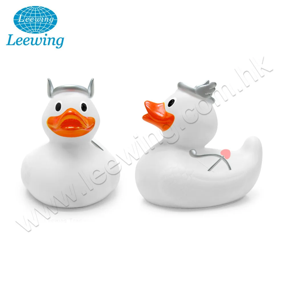 Valentine Day Festival Promo Gift Item Rose Lover Vinyl Duck with Flowers Bath Toy