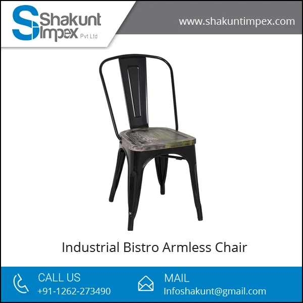 
2019 New Arrival Top Grade Antique Industrial Bistro Armless Chair Exporter 