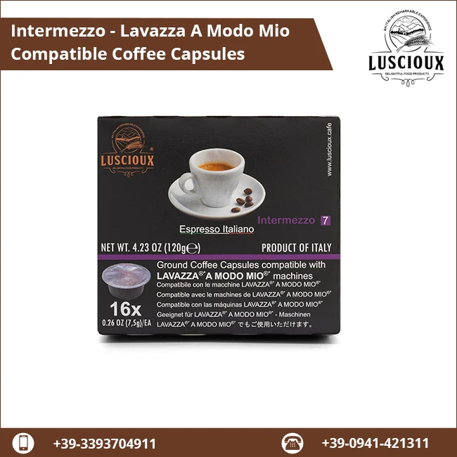 
Intermezzo - Lavazza A Modo Mio Compatible Coffee Capsules in Pack of 12 