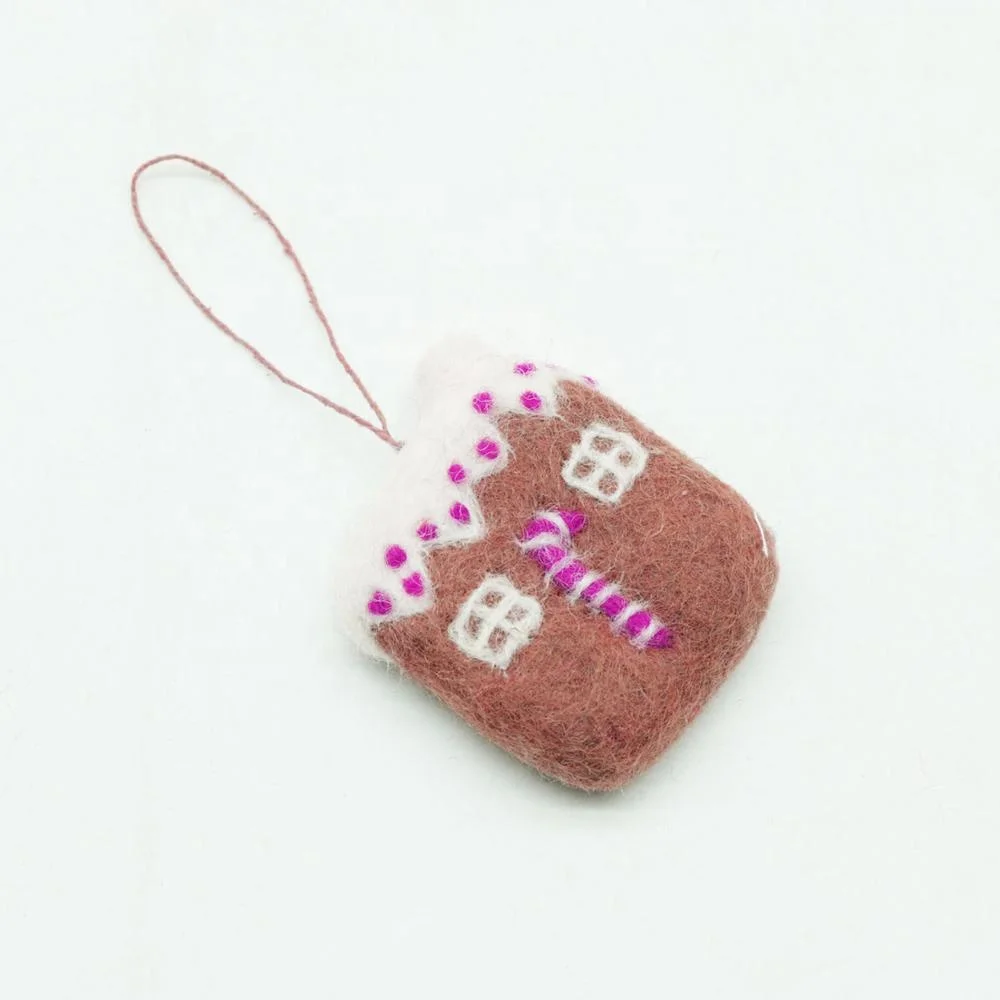 Gingerbread House Hot Selling New Design-2019 Wool Felted Purely Hand-felted Product by Nepalese Artisan Eco-friendly NZ Wool
