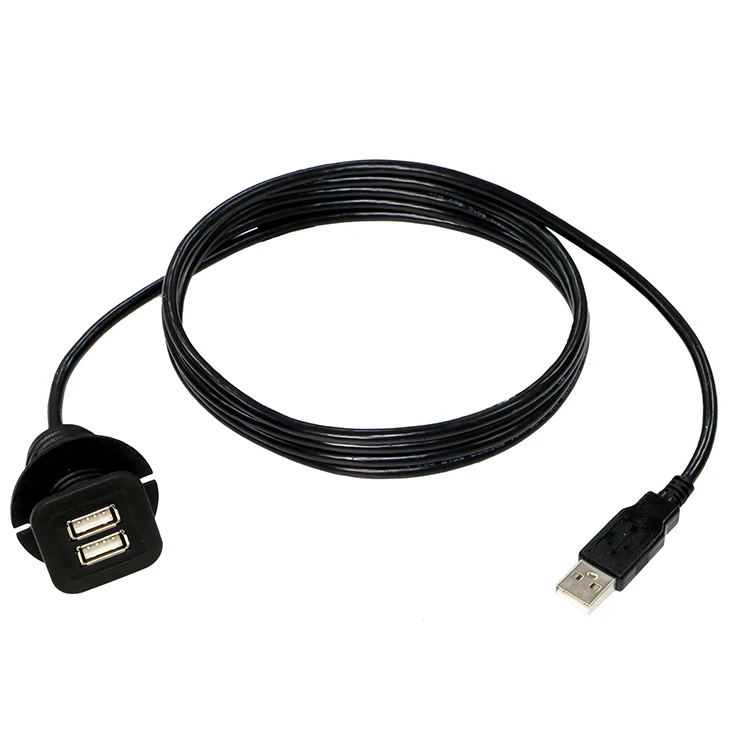 
Square USB Extension Dual Charging Port Power Cord Embedded on Furniture 